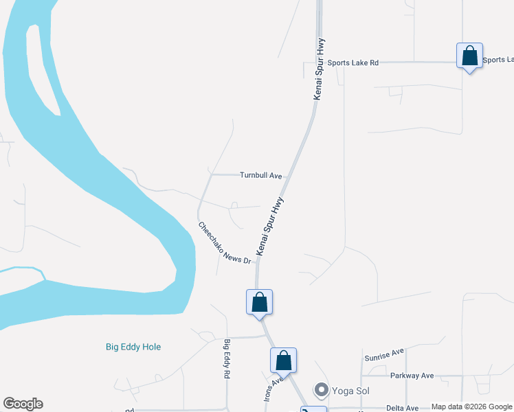 map of restaurants, bars, coffee shops, grocery stores, and more near 36587 Caribou Court in Soldotna
