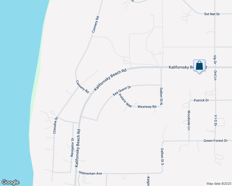 map of restaurants, bars, coffee shops, grocery stores, and more near 51262 Sea Quest Drive in Kenai