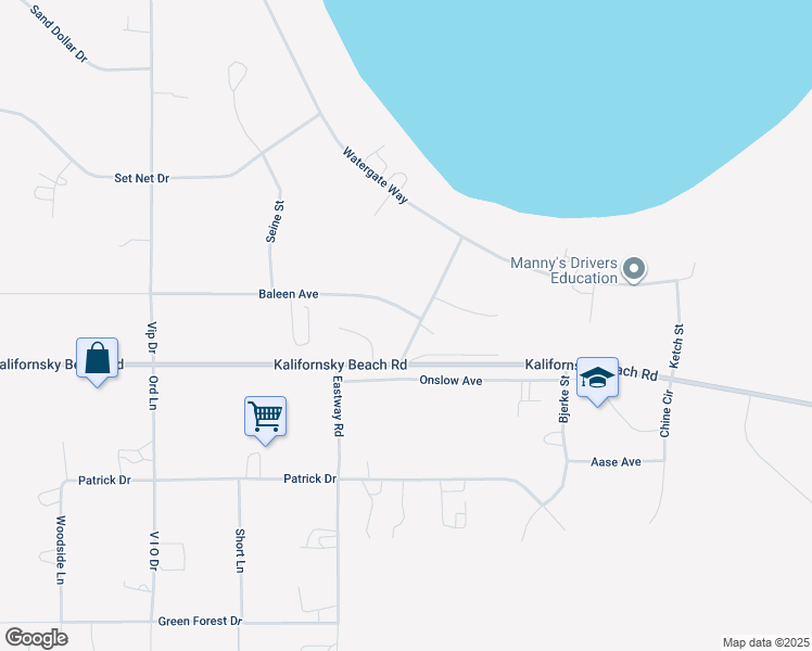 map of restaurants, bars, coffee shops, grocery stores, and more near 421 Baleen Avenue in Kenai