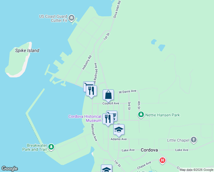 map of restaurants, bars, coffee shops, grocery stores, and more near 114-311 Observation Avenue in Cordova