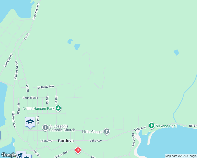 map of restaurants, bars, coffee shops, grocery stores, and more near Ski Hill Rd in Cordova