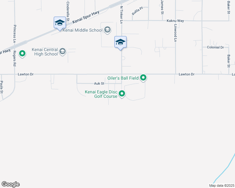 map of restaurants, bars, coffee shops, grocery stores, and more near 116 Deepwood Court in Kenai