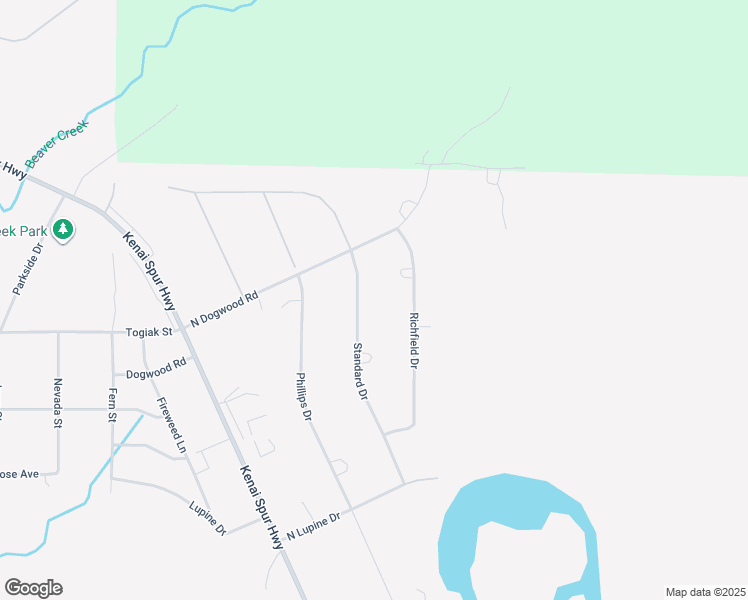 map of restaurants, bars, coffee shops, grocery stores, and more near 125 Phillips Drive in Kenai