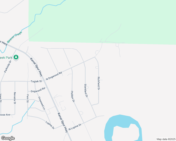 map of restaurants, bars, coffee shops, grocery stores, and more near 125 Phillips Drive in Kenai