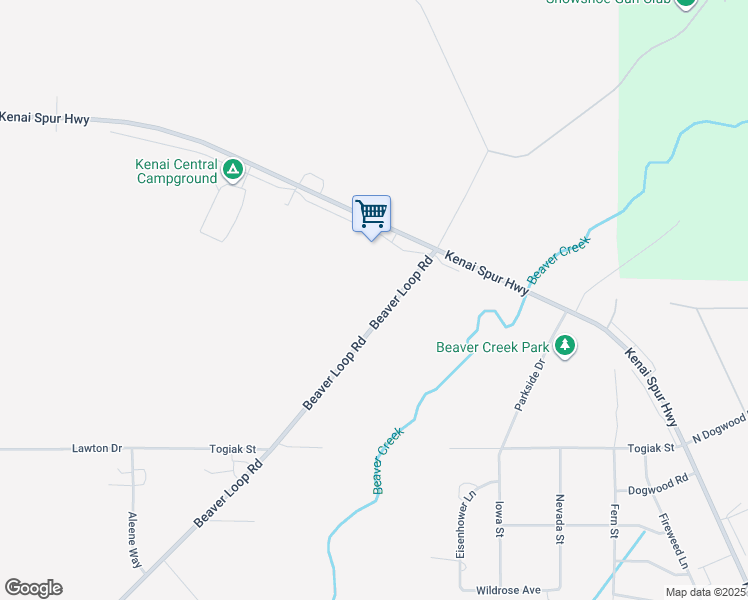 map of restaurants, bars, coffee shops, grocery stores, and more near 3521 Mudhen Drive in Kenai