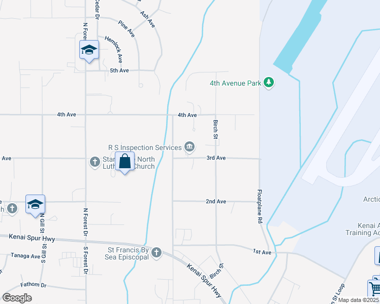 map of restaurants, bars, coffee shops, grocery stores, and more near 1206 3rd Avenue in Kenai