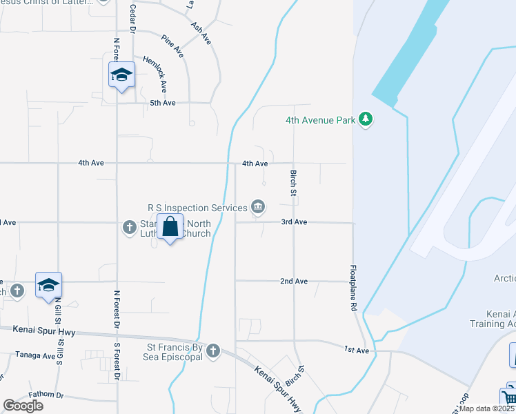 map of restaurants, bars, coffee shops, grocery stores, and more near 1206 3rd Avenue in Kenai