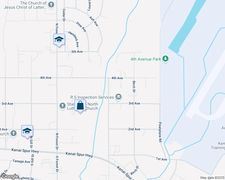 map of restaurants, bars, coffee shops, grocery stores, and more near 1206 3rd Avenue in Kenai