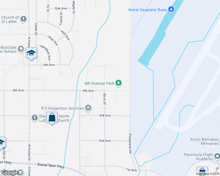 map of restaurants, bars, coffee shops, grocery stores, and more near 1114 4th Avenue in Kenai