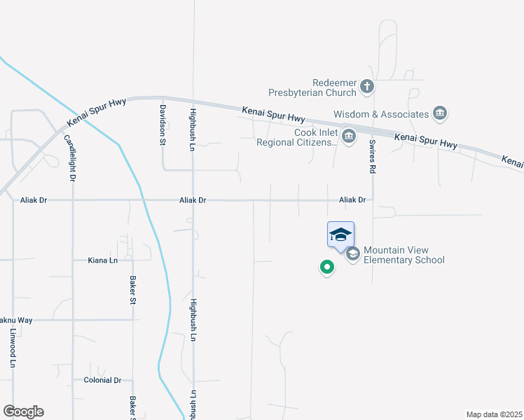 map of restaurants, bars, coffee shops, grocery stores, and more near 489 Roy Way in Kenai