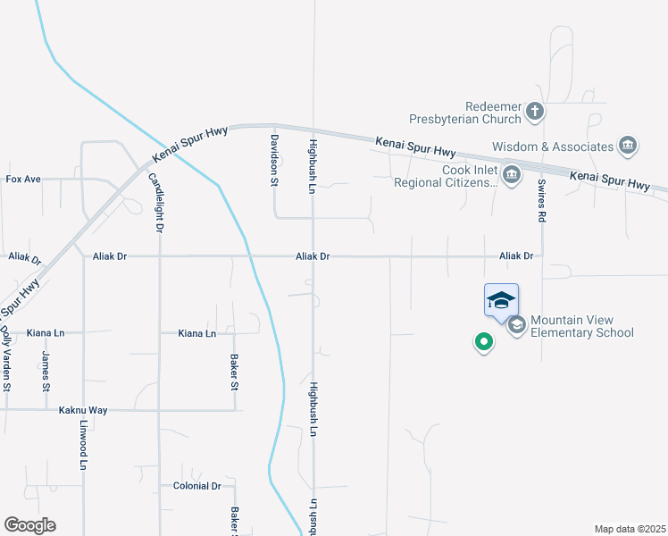 map of restaurants, bars, coffee shops, grocery stores, and more near 1602 Aliak Drive in Kenai