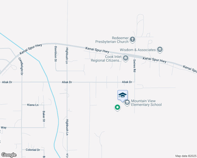 map of restaurants, bars, coffee shops, grocery stores, and more near 469 Roy Way in Kenai