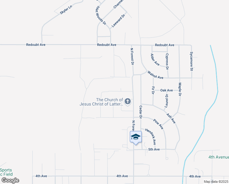 map of restaurants, bars, coffee shops, grocery stores, and more near 615 Westwood Court in Kenai