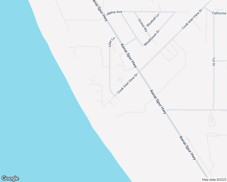 map of restaurants, bars, coffee shops, grocery stores, and more near 1202 Lilac Lane in Kenai