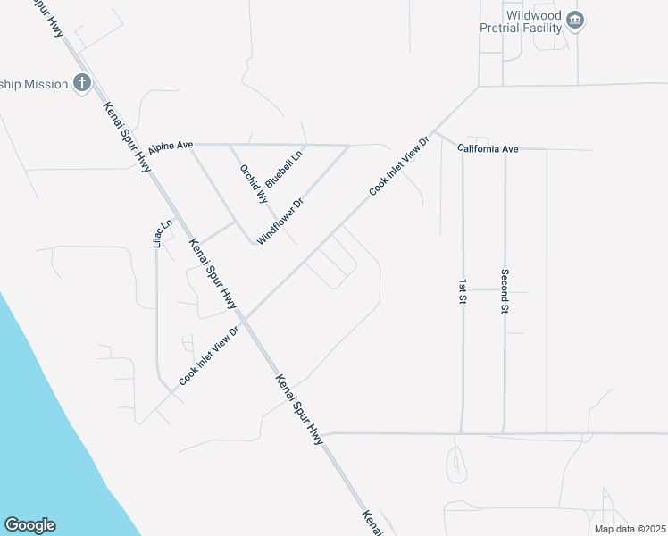 map of restaurants, bars, coffee shops, grocery stores, and more near 2713 Wildwood Drive in Kenai
