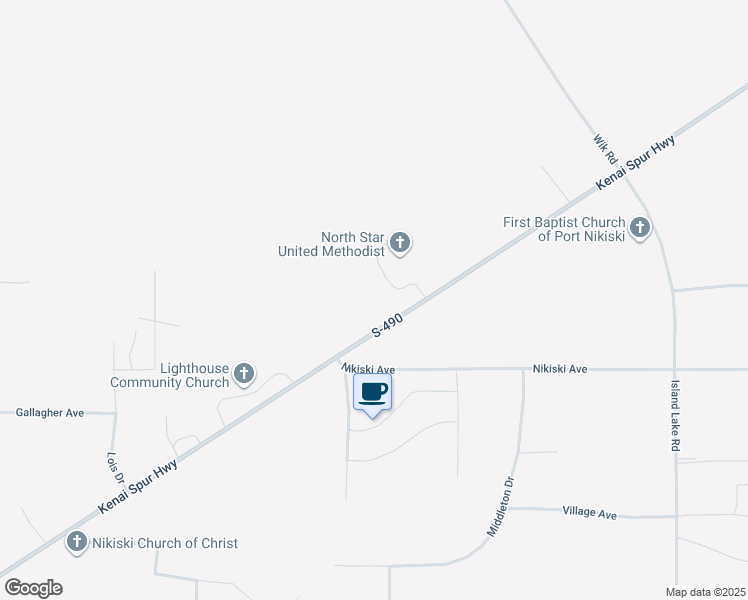 map of restaurants, bars, coffee shops, grocery stores, and more near 51075 Kenai Spur Highway in Kenai