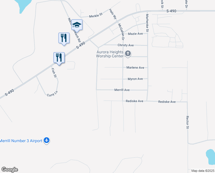 map of restaurants, bars, coffee shops, grocery stores, and more near 52180 Merrill Avenue in Kenai