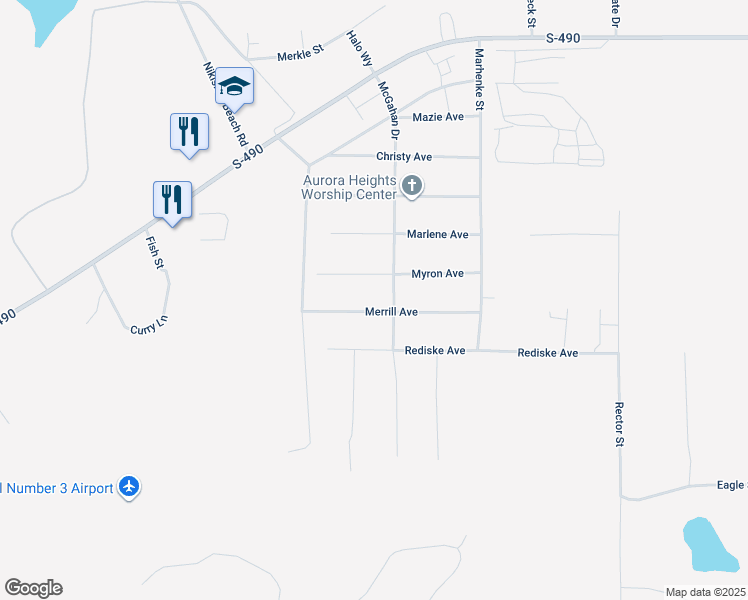 map of restaurants, bars, coffee shops, grocery stores, and more near 52144 Merrill Avenue in Kenai