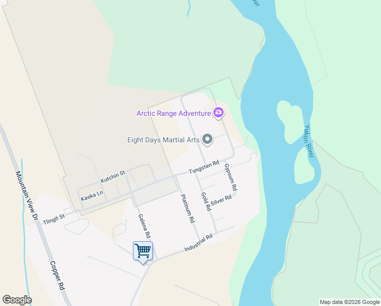 map of restaurants, bars, coffee shops, grocery stores, and more near 105 Titanium Way in Whitehorse