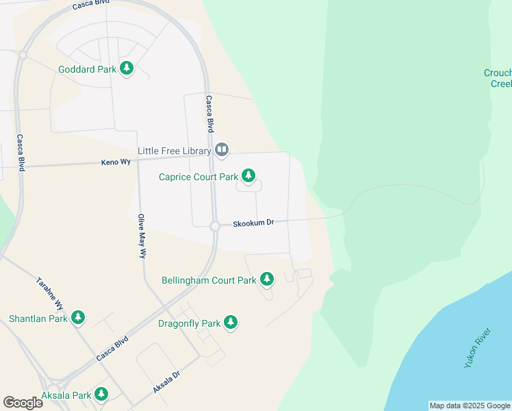 map of restaurants, bars, coffee shops, grocery stores, and more near Caprice Court in Whitehorse