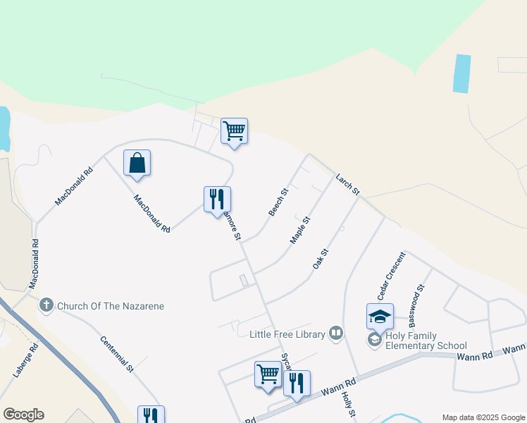 map of restaurants, bars, coffee shops, grocery stores, and more near 13 Beech Street in Whitehorse