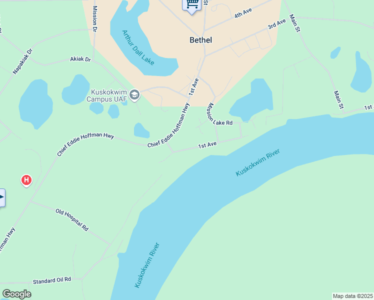 map of restaurants, bars, coffee shops, grocery stores, and more near 390 1st Avenue in Bethel