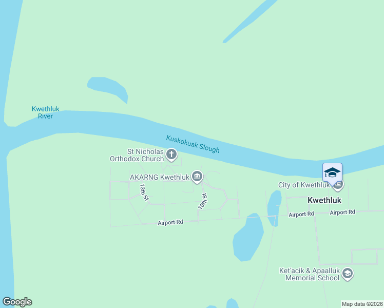 map of restaurants, bars, coffee shops, grocery stores, and more near in Kwethluk