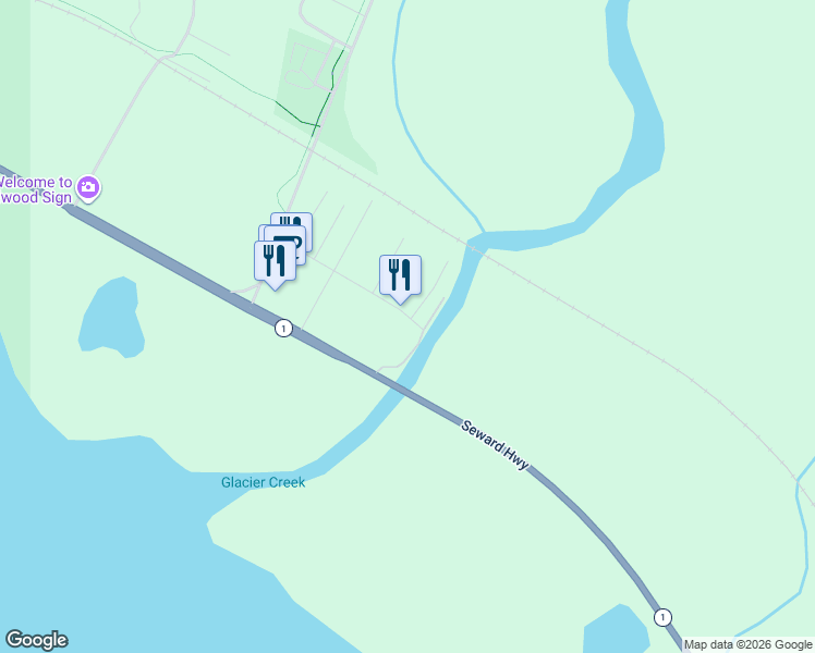 map of restaurants, bars, coffee shops, grocery stores, and more near 216 Old Dawson Road in Anchorage