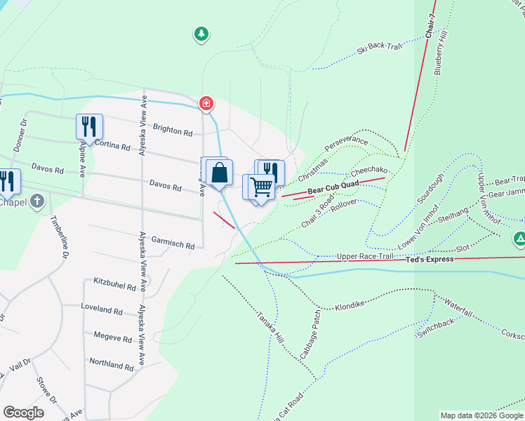 map of restaurants, bars, coffee shops, grocery stores, and more near 194 Olympic Mountain Loop in Anchorage