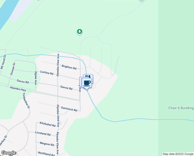 map of restaurants, bars, coffee shops, grocery stores, and more near 125 White Pass Lane in Anchorage