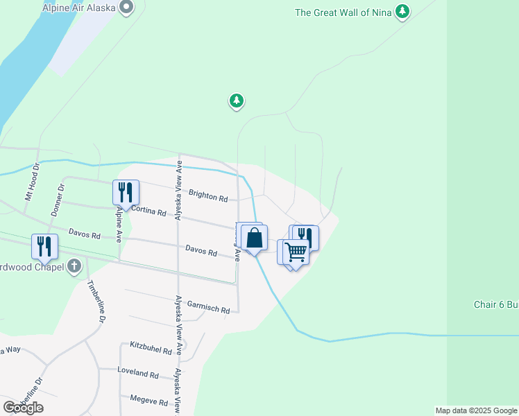 map of restaurants, bars, coffee shops, grocery stores, and more near 244 Olympic Mountain Loop in Anchorage