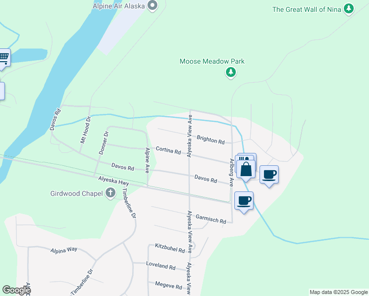 map of restaurants, bars, coffee shops, grocery stores, and more near 230 Davis Street in Anchorage