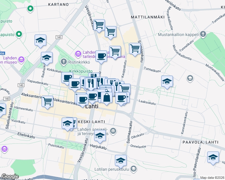 map of restaurants, bars, coffee shops, grocery stores, and more near in 