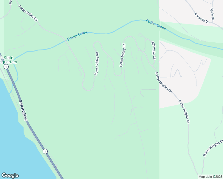 map of restaurants, bars, coffee shops, grocery stores, and more near 18896 Scenic Hill Circle in Anchorage