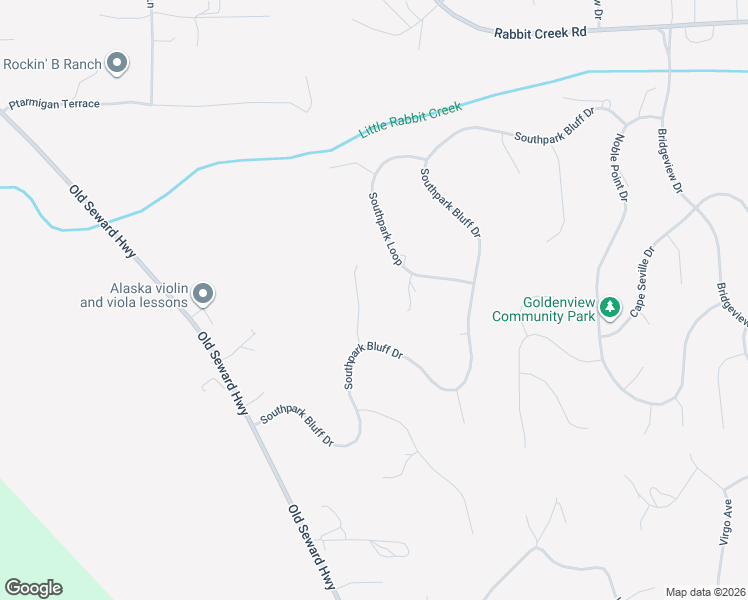 map of restaurants, bars, coffee shops, grocery stores, and more near 16045 Terracewood Lane in Anchorage