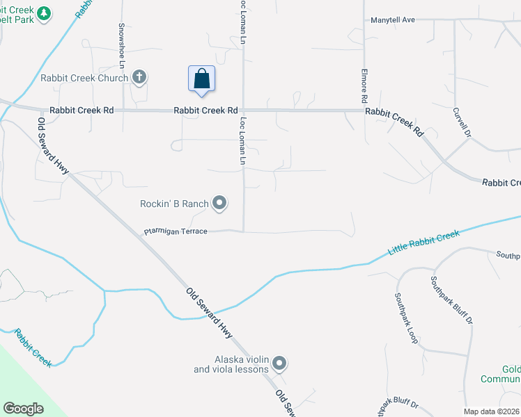 map of restaurants, bars, coffee shops, grocery stores, and more near 3801 Ptarmigan Terrace in Anchorage