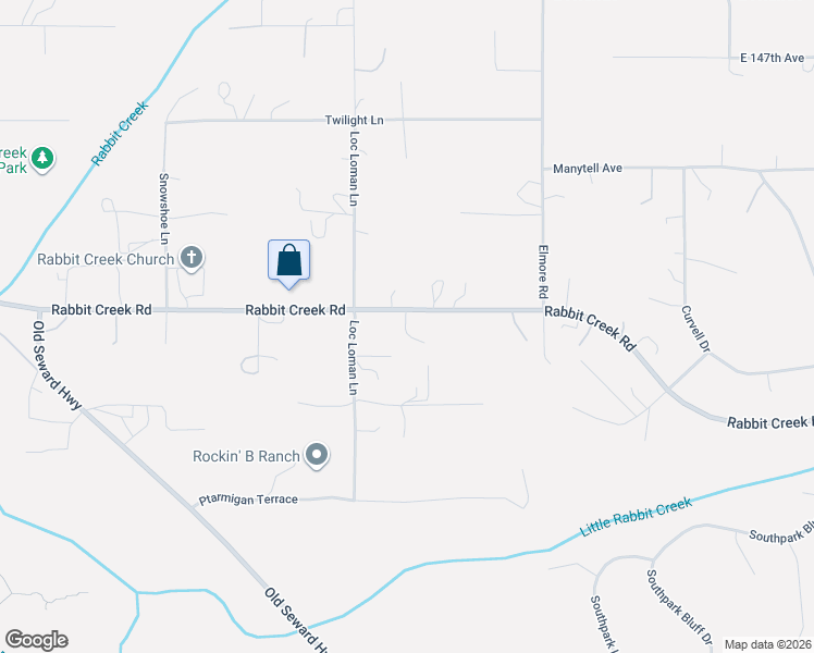 map of restaurants, bars, coffee shops, grocery stores, and more near 15233 Loc Loman Lane in Anchorage