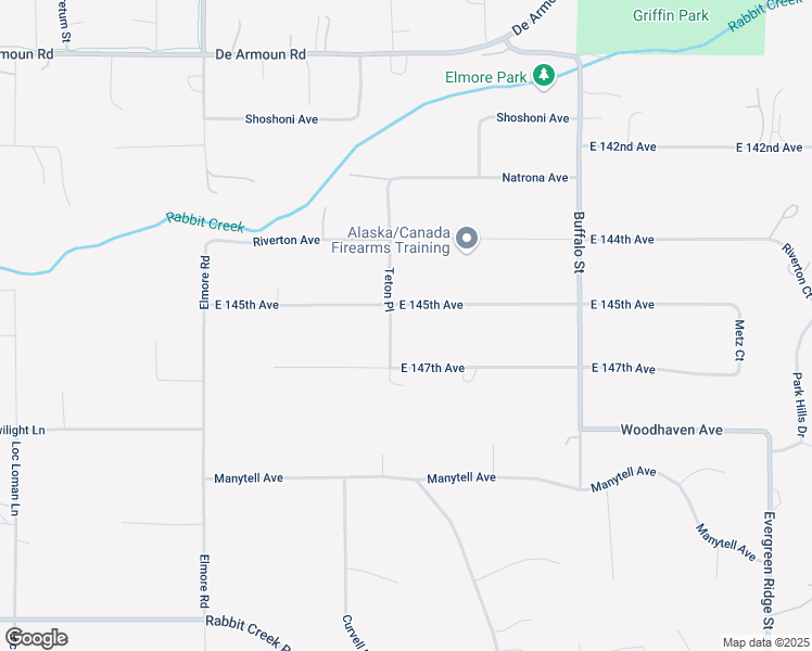 map of restaurants, bars, coffee shops, grocery stores, and more near 14501 Teton Place in Anchorage