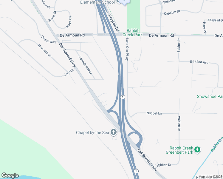map of restaurants, bars, coffee shops, grocery stores, and more near 2435 Clements Drive in Anchorage