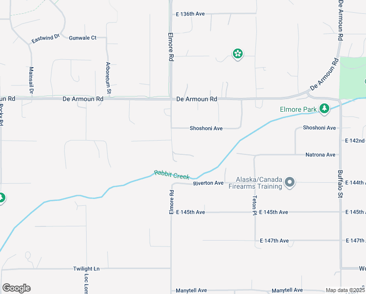 map of restaurants, bars, coffee shops, grocery stores, and more near 14201 Elmore Road in Anchorage