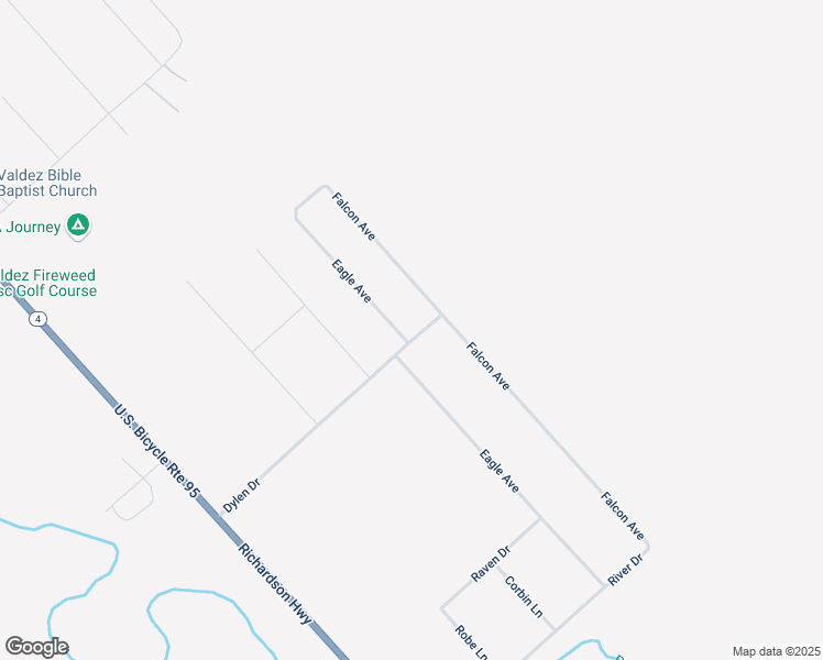 map of restaurants, bars, coffee shops, grocery stores, and more near 3293 Dylen Drive in Valdez
