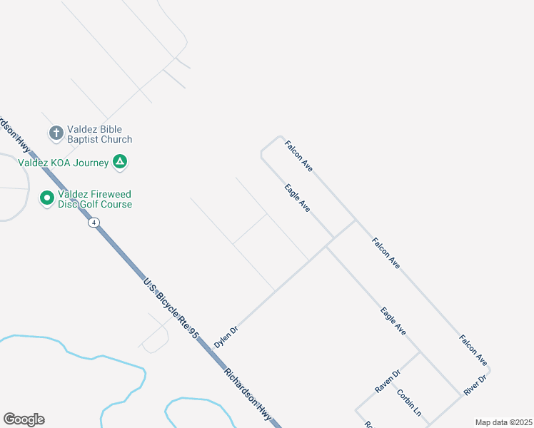 map of restaurants, bars, coffee shops, grocery stores, and more near Borealis Street in Valdez