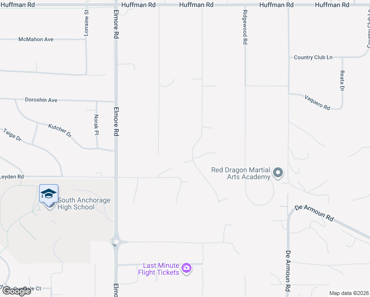map of restaurants, bars, coffee shops, grocery stores, and more near 13040 Shelburne Road in Anchorage