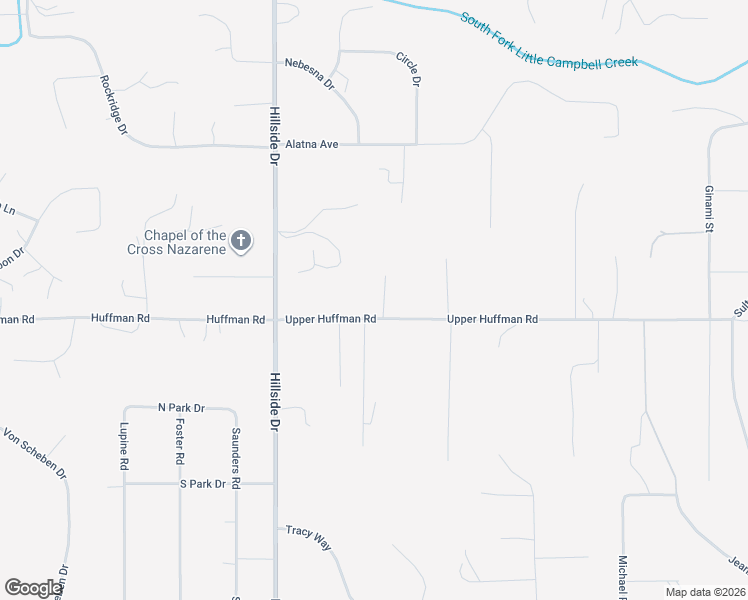 map of restaurants, bars, coffee shops, grocery stores, and more near 7605 Upper Huffman Road in Anchorage