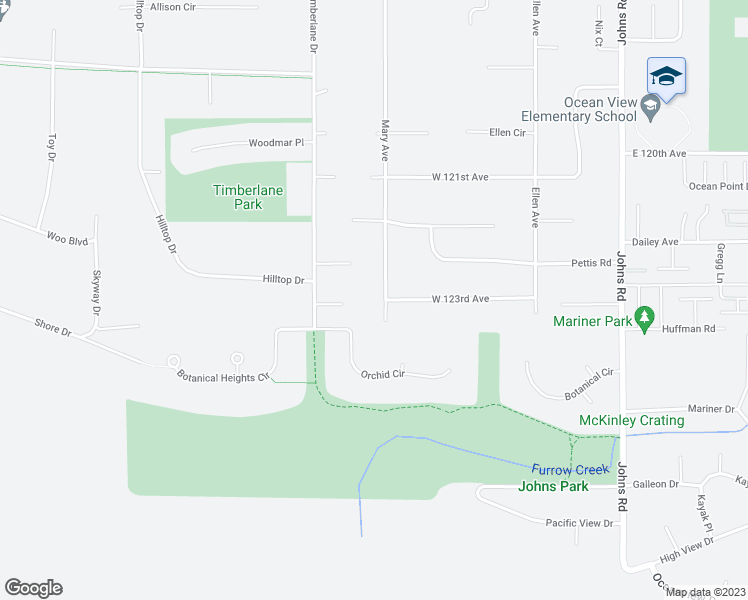 map of restaurants, bars, coffee shops, grocery stores, and more near 12250 Mary Avenue in Anchorage