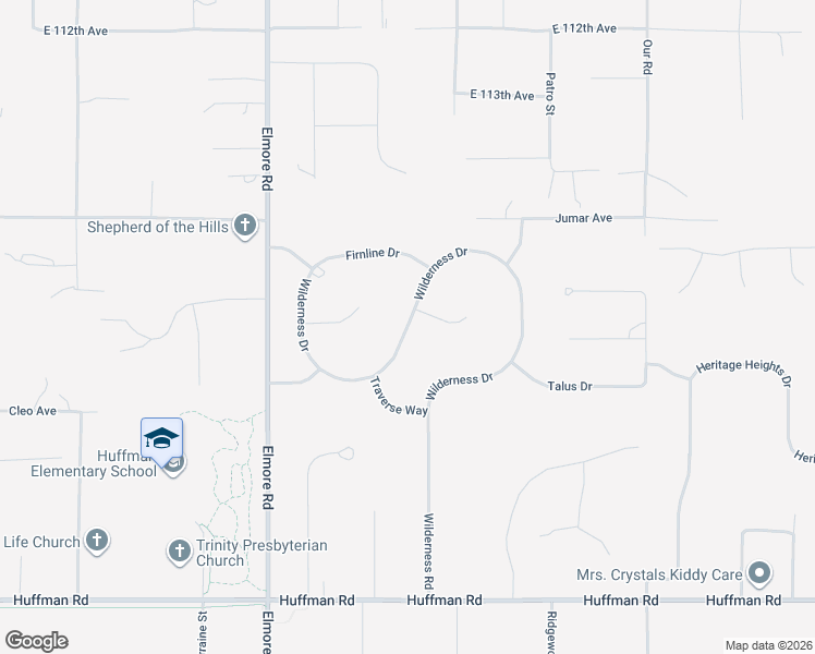 map of restaurants, bars, coffee shops, grocery stores, and more near 11785 Wilderness Drive in Anchorage