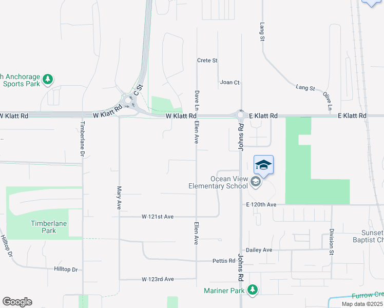 map of restaurants, bars, coffee shops, grocery stores, and more near 11740 Ellen Avenue in Anchorage