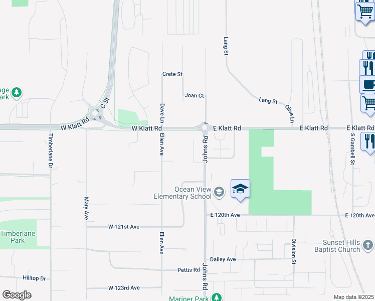 map of restaurants, bars, coffee shops, grocery stores, and more near 11720 Nix Court in Anchorage
