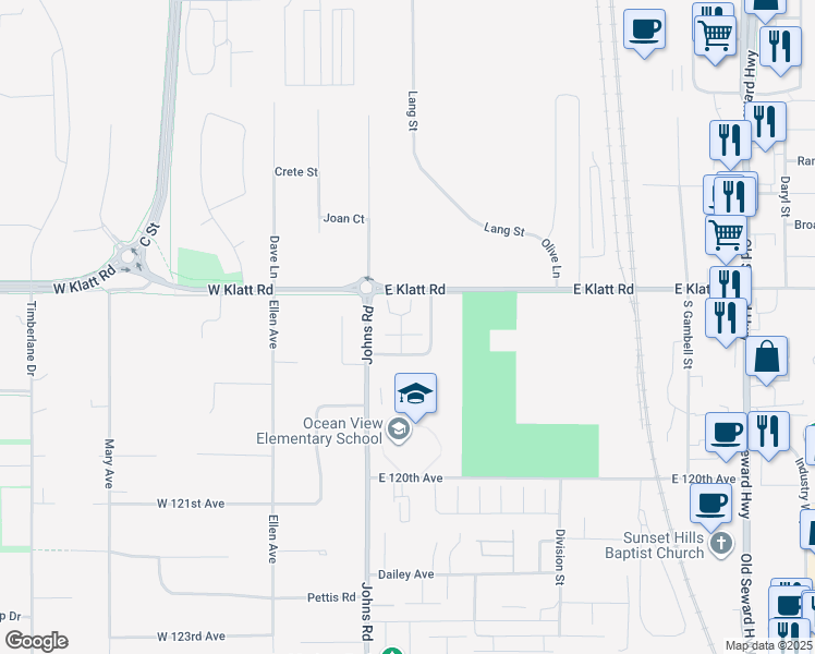 map of restaurants, bars, coffee shops, grocery stores, and more near 251 Fawn Court in Anchorage