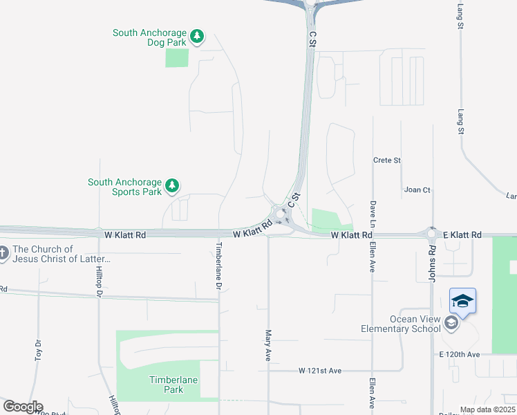 map of restaurants, bars, coffee shops, grocery stores, and more near 11500 C Street in Anchorage